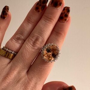 Antique Champagne Moissanite Cocktail Ring